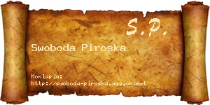 Swoboda Piroska névjegykártya
